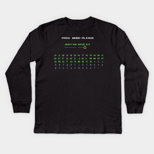 Metroid - Justin Bailey Password Kids Long Sleeve T-Shirt